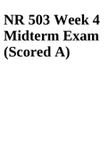 NR 503 Week 4 Midterm Exam (Scored A)