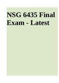 NSG 6435 Week 5 Midterm Exam (All Correct Answers to Score A) | NSG 6435 Week 6 Quiz | NSG 6435 Week 8 Quiz | NSG 6435 Final Exam - Latest & NSG6435 FINAL REVIEW EXAM PEDS 2022.
