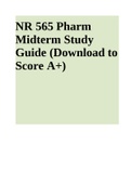 NR 565 Pharm Midterm Study Guide (Download to Score A+)