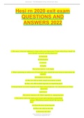 Hesi rn 2020 exit exam QUESTIONS AND ANSWERS 2022