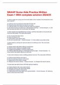NNAAP Nurse Aide Practice Written Exam 1 With complete solution 2024&sol;25
