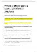 Principles of Real Estate 2 Exam 2 Questions & Answers&excl;&excl;