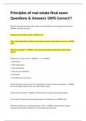 Principles of real estate final exam Questions & Answers 100&percnt; Correct&excl;&excl;