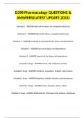 D398 Pharmacology QUESTIONS & ANSWERS&lpar;LATEST UPDATE 2024&rpar;