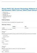 Wcula PHYS 261 Human Physiology Midterm Exam&sol;76 Questions and Answers 100&percnt; Correct&semi; West Coast University