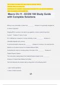 Macro Ch&period;11 - ECON 100 Study Guide with Complete Solutions