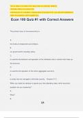 Econ 100 Quiz &num;1 with Correct Answers