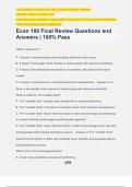 Econ 100 Final Review Questions and Answers &vert; 100&percnt; Pass
