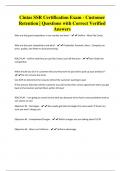 Cintas SSR Certification Exam - Customer Retention &vert; Questions with Correct Verified Answers