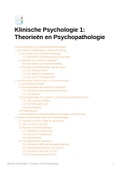 (PB0104) Klinische Psychologie 1: Theorieën en Psychopathologie - DEEL 1