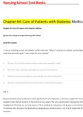 Nursing School Test Banks Chapter 64: Care of Patients with Diabetes Mellitus Chapter 64: Care of Patients with Diabetes Mellitus Ignatavicius: Medical-Surgical Nursing, 8th Edition MULTIPLE CHOICE