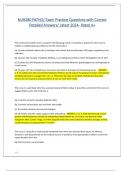 NUR280 PATHO&sol; Exam Practice Questions with Correct  Detailed Answers&sol; Latest 2024- Rated A&plus; 