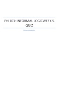 PHI103: Informal Logic  Week 5 Quiz