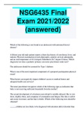 NSG6435 Final Exam 2021/2022 with correct answers