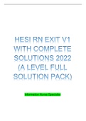 HESI RN EXIT V1 WITH COMPLETE SOLUTION A LEVEL FULL SOLUTION PACK 2022