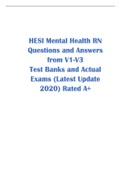 hesi mental health RN questions and answers from v1 v3 test banks latest update 2022.