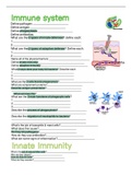 A&P 2 review sheet - immune system 