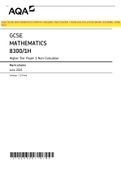 AQA GCSE MATHEMATICS 8300&sol;1H Higher Tier Paper 1 Non-Calculator Mark scheme June 2021 Version&colon; 1&period;0 Final