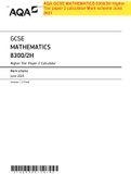 AQA GCSE MATHEMATICS 8300&sol;2H Higher Tier Paper 2 Calculator Mark scheme June 2021 Version&colon; 1&period;0 Final