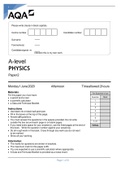 AQA A level Physics paper 2 QP 2020
