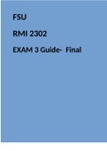 FSU RMI 2302 EXAM 3 Guide- Final