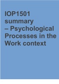 IOP1501 summary – Psychological Processes in the Work context