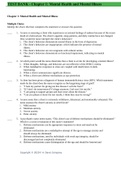 TEST BANK - Chapter 1&colon; Mental Health and Mental Illness