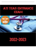 ATI TEAS ENTRANCE EXAM 2022/2023
