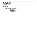 AQA A Level Psychology Paper 1 2021