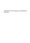 COMMUNITY PSYCHOLOGY PORTFOLIO: PYC3716