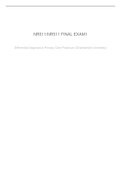 NR 511/NR511 FINAL EXAM 1(LATEST 2022);DIFFERENTIAL DIAGNOSIS AND PRIMARY CARE PRACTICUM .CHAMBERLAIN