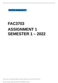 FAC3703 ASSIGNMENT 1 SEMESTER 1 – 2022