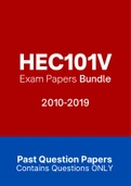 HEC101V - Exam Questions PACK (2010-2019)