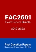 FAC2601 - Exam Questions PACK (2012-2022)