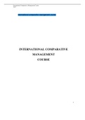 International Comparative Management Course 2017 1 INTERNATIONAL COMPARATIVE MANAGEMENT COURSE