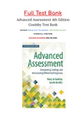 Advanced Assessment 4th Edition Goolsby Test Bank