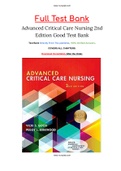 Advanced Critical Care Nursing 2nd Edition Good Test Bank