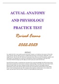  ACTUAL ANATOMY AND PHYSIOLOGY PRACTICE TEST Revised Exams 2022-2023