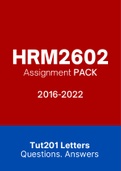 HRM2602 (ExamQuestionsPACK and Tut201 Letters)