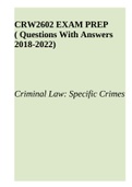CRW2602 EXAM PREP ( Questions With Answers 2018-2022)