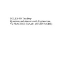NCLEX-PN Test Prep Questions and Answers with Explanations V2 PRACTICE EXAM 1 (STUDY MODE)