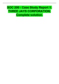 SOC 200 - Case Study Report 1: THREE JAYS CORPORATION; Complete solution.