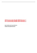 ATI Community Health 2019 Version 1 ATI Community Health 2019 Version 2   (Each Verified and Correct 60 Q & A) Already best graded Document