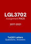 LGL3702 - Assignment Tut201 feedback (Questions & Answers) (2017-2021)