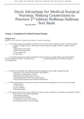 TEST BANK FOR DAVIS ADVANTAGE FOR MEDICAL SURGICAL NURSING MAKING CONNECTIONS TO PRACTICE 2ND EDITION HOFFMAN