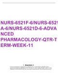 NURS-6521F-6/NURS-6521N-6/NURS-6521A-6/NURS-6521D-6-Advanced Pharmacology-QTR-Term-wks-1-thru-11