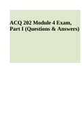 ACQ 202 Module 4 Exam, Part I (Questions & Answers)