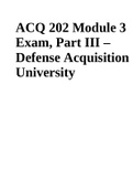ACQ 202 Module 3 Exam, Part III – Defense Acquisition University