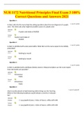NUR 1172 Nutritional Principles Final Exam 3 100&percnt; Correct Questions and Answers 2021