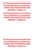 ATI PN Comprehensive Exit Exam Form B (Questions and Answers LATEST 2021/2022)TESTED AND VERIFIED  CORRECTLY